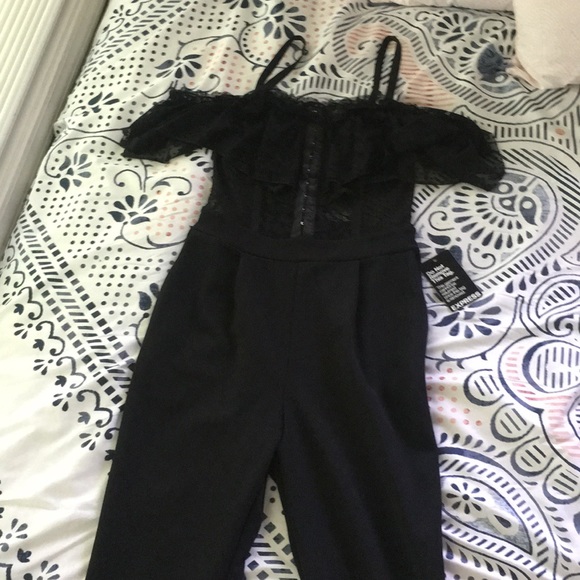 Express Black Jumpsuit with Lace detailing - Picture 4 of 4